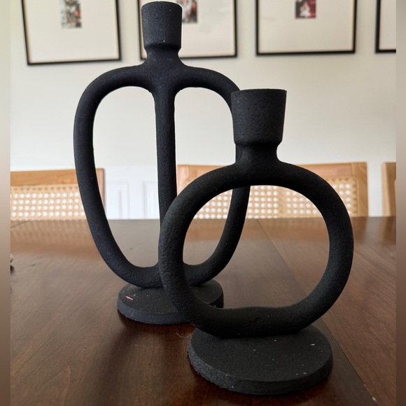 H&M home decor metal candle sticks holder matte modern neutral abstract CB2 RH - Picture 2 of 8